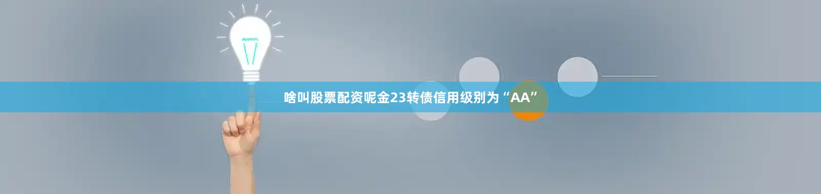 啥叫股票配资呢金23转债信用级别为“AA”